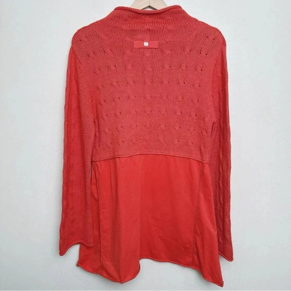 Pure Handknit Womens Size Small Mock Neck Coral  Knit Long Sleeve Tunic Sweater - Picture 15 of 15